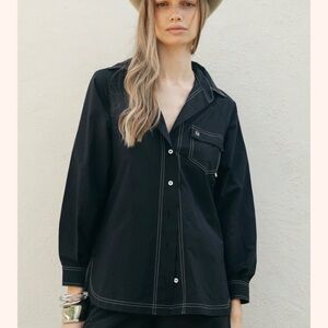 Black Lightweight Shirt Jacket.